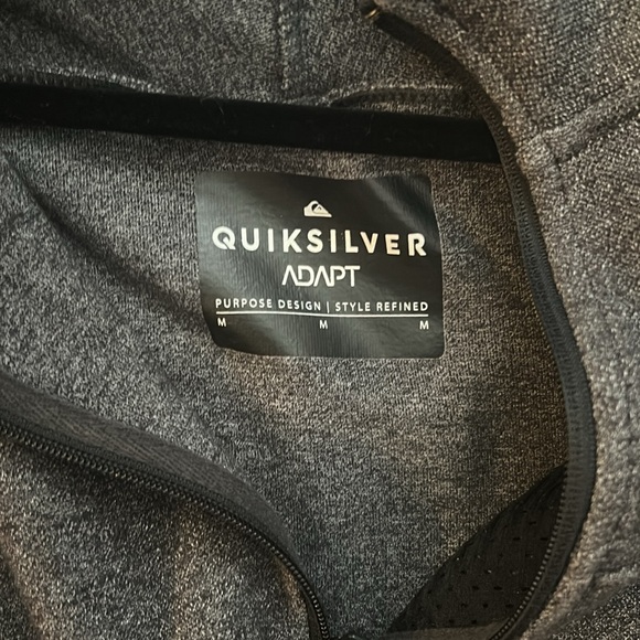 Medium Quicksilver Adapt heavyweight zip up hoodie in dark grey - Picture 3 of 3